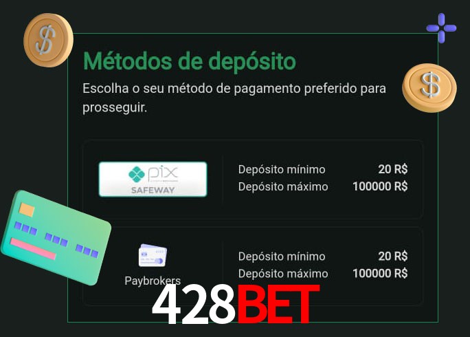 O cassino 428bet oferece uma grande variedade de métodos de pagamento
